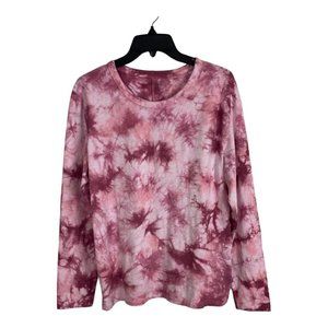 Gap Womens Shirt Adult Size XL Pink Tie Dye Long Sleeve Stretch NEW Norm Core